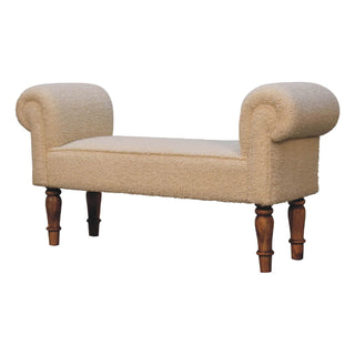 Bouclé Bench, Cream