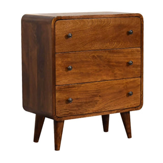 Narrow 3 Drawer Chest, Chestnut