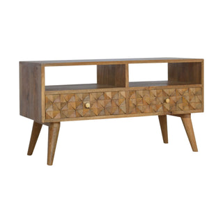 Diamond Carved 2 Drawer TV Stand