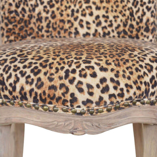 Leopard Print Velvet Studded Chair