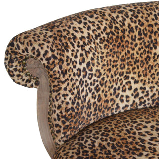 Leopard Print Velvet Studded Chair