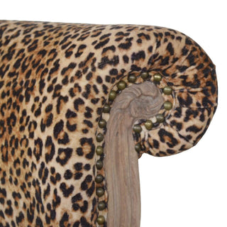 Leopard Print Velvet Studded Chair