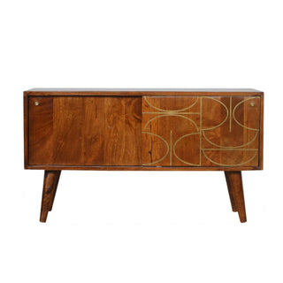 Brass Inlay Abstract Sideboard