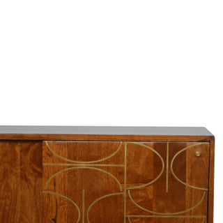 Brass Inlay Abstract Sideboard