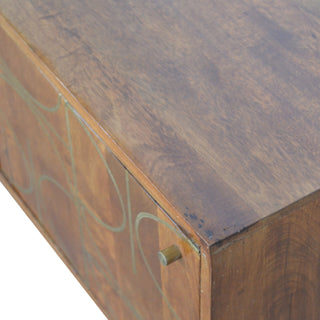 Brass Inlay Abstract Sideboard