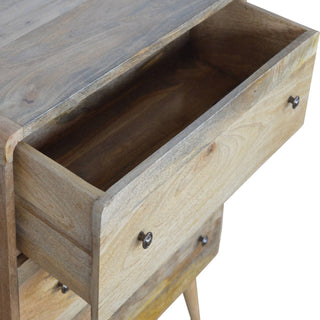 Curved 3 Drawer Chest, Oak Effect