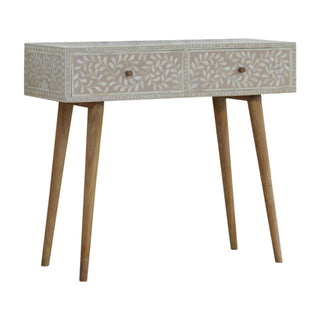 Floral Bone Inlay Console Table