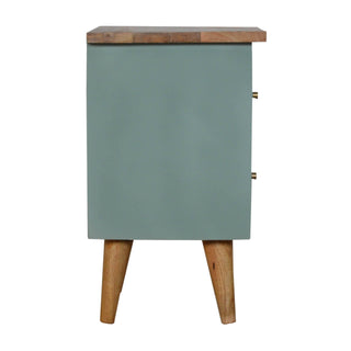 Hand Painted Bedside, Green