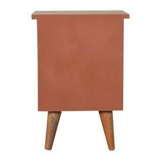 Hand Painted Bedside, Brick Red