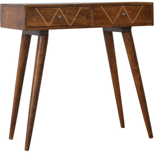 Brass Inlay Console Table