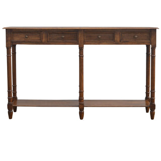Turned Leg 4 Drawer Console Table