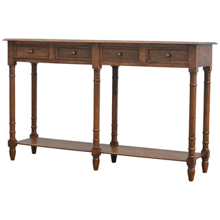 Turned Leg 4 Drawer Console Table