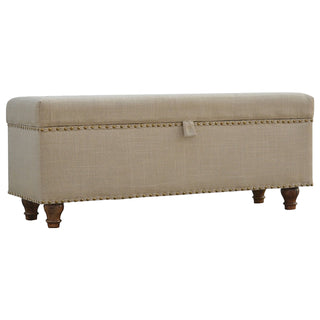 Studded Linen Lid-up Bench
