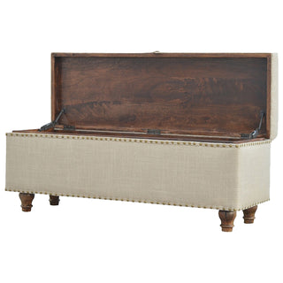 Studded Linen Lid-up Bench